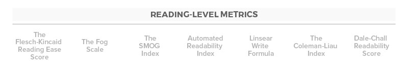 reading level metrics